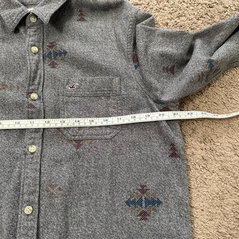 HOLLISTER Aztec Mens L Heavy Flannel Long Sleeve Button-Up Shirt